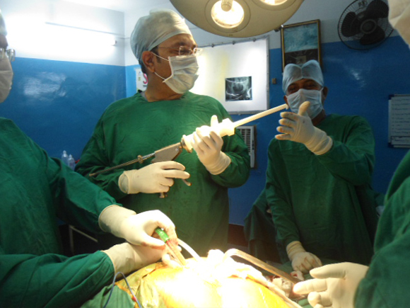 Dr. AN Mukherjee is in the operation theatre
